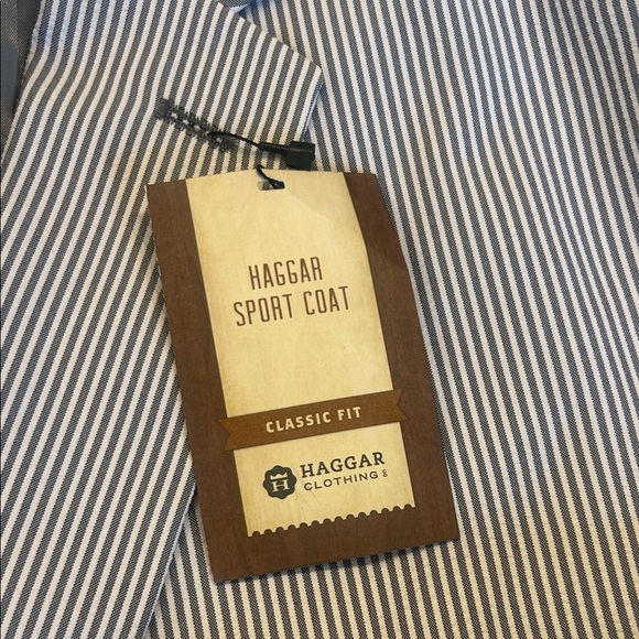 Haggar Men's Pinstriped Blazer - Blue/gray and White - Picture 4 of 5